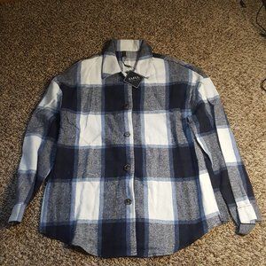 Blue Plaid Flannel Shirt- NWT